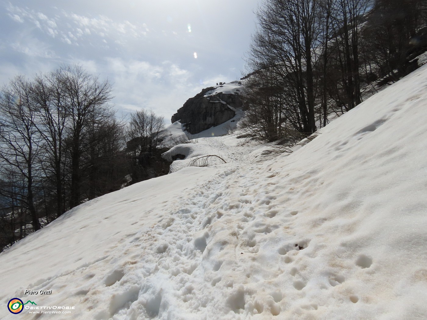 20 Uscendo dal bosco senza neve , siamo a pestar neve.JPG